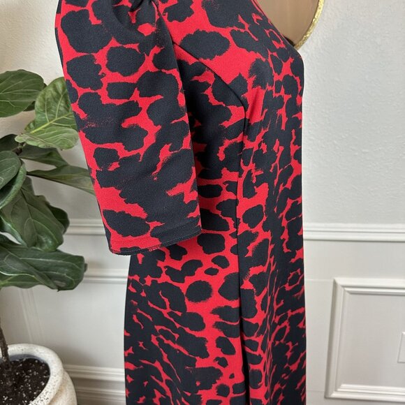 DKNY Leopard Print A-line 3/4 Sleeve Dress – Size 12 - Picture 7 of 14